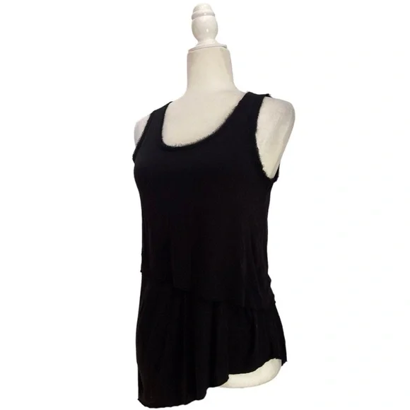rag & bone Asymmetrical Tiered Tank Sleeveless Top in Black - Picture 2 of 10